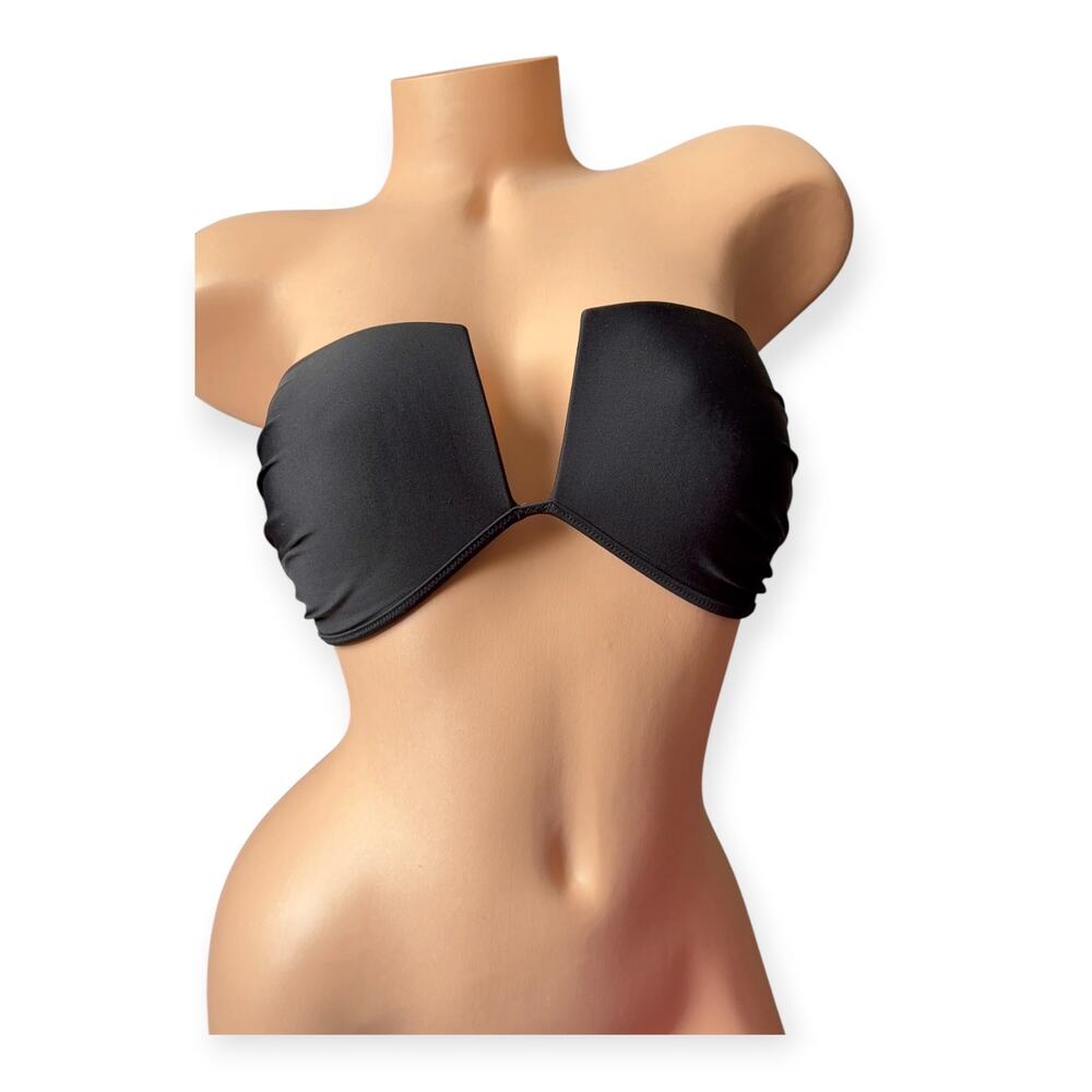 aerie Black Strapless V-Notch Bikini Top